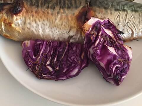 魚焼きグリルで！ごま鯖と焼き紫キャベツ！
